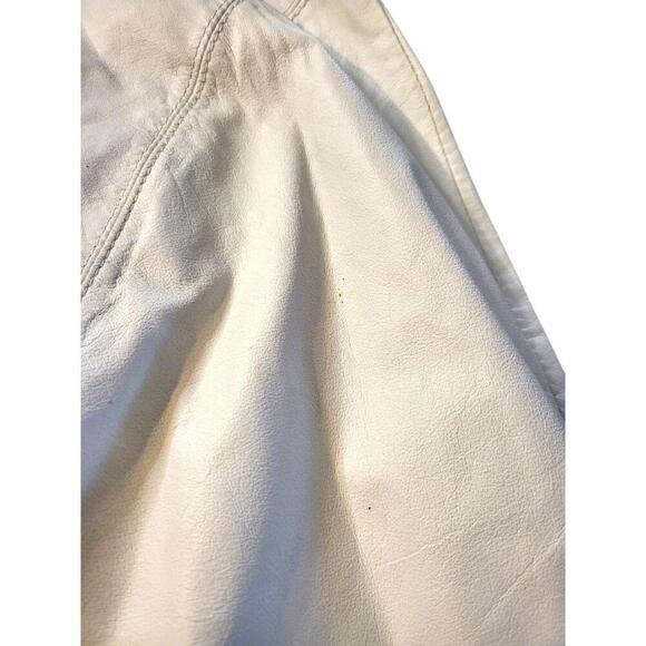 Tarazzia Vintage Leather Aline Skirt Snap Back Black Midi Size 9/10 - Picture 5 of 9